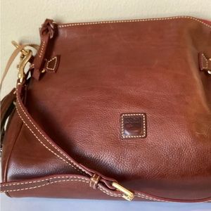 Dooney and Bourke Florentine leather tassel medium zip hobo handbag purse